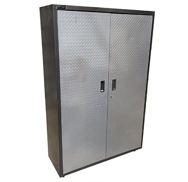 Heavy Duty 120cm Warehouse Cabinet with Chequered Door - Black/Gray