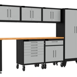 Customised 250cm Heavy Duty Workstation - Grey / Black