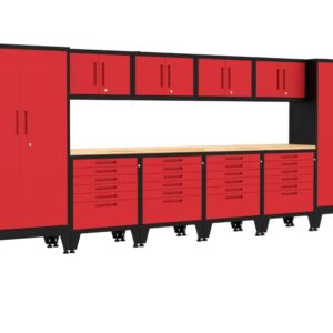 10pcs 440cm Garage Cabinet Assembly - Red