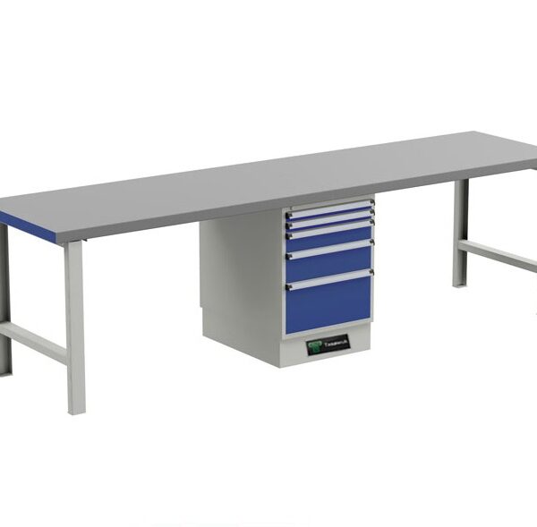 Heavy Duty 400cm Custom Workbench with Laminated Top - Grey