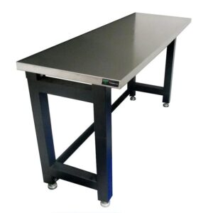 Heavy Duty 180cm Customised Metal Workbench with Stainless Steel Top - Black