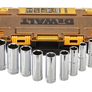 DEWALT DWMT73814 SAE Drive Deep Socket Set (10 Piece), 1/2"