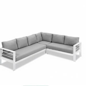 Custom Made L-Shaped 5 Seater Outdoor Metal Sofa