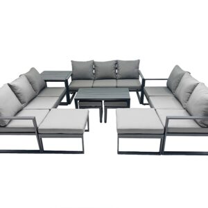 Custom Made 3+3+3 Outdoor Metal Sofa Set with Tea Table