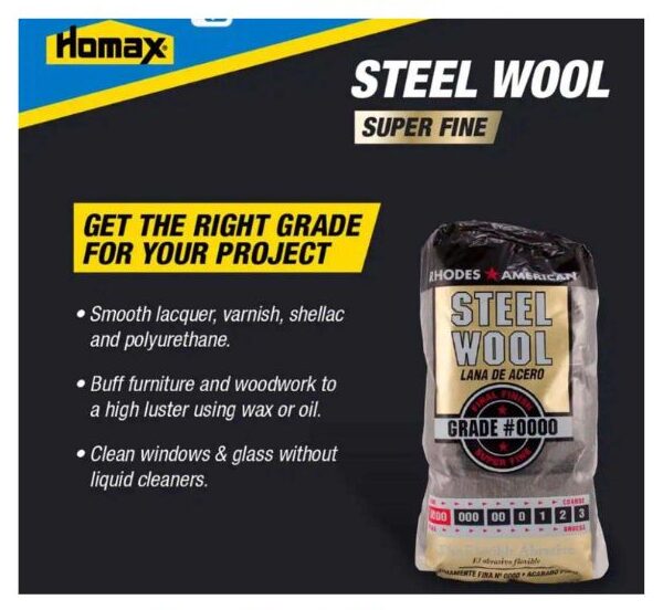 Rhodes American 0000 Grade Super Fine Steel Wool Pad 12 pk