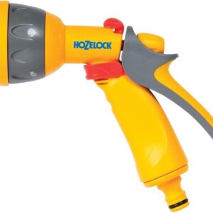 HOZELOCK - Multi-Jet Spray Gun : Ideal for Daily Use, Multi-tasking Gun, Locking Function and Flow Control, 5 Patterns: Cone, Jet, Fast Fill, Fine Rose Flat