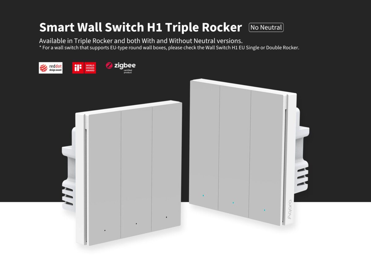 17 AQARA Smart Wall Swith H1(No Neutral, Triple rocker) - Image 1