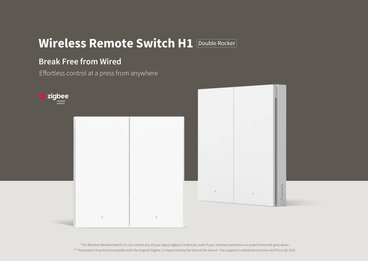 AQARA Wireless Remote Switch H1(Double Rocker) - Image 1