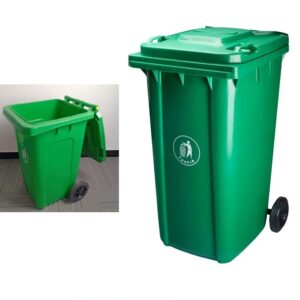 360 Ltr Industrial Garbage Drum with with Wheels - Green