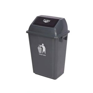 60 Ltr Industrial Garbage Drum with Push Lid - Gray