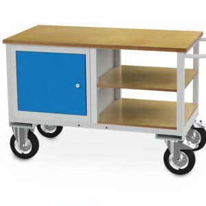 Industrial Workshop Trolley with Wooden Platform - 1