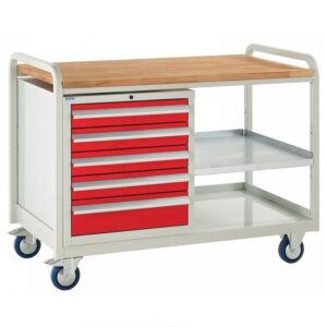 Industrial Workshop Trolley with 5 Drawers & Shelf
