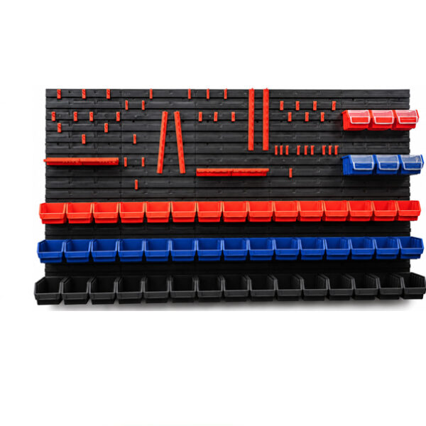 Qbrick System Wall Mount Panel with Bins and Hooks