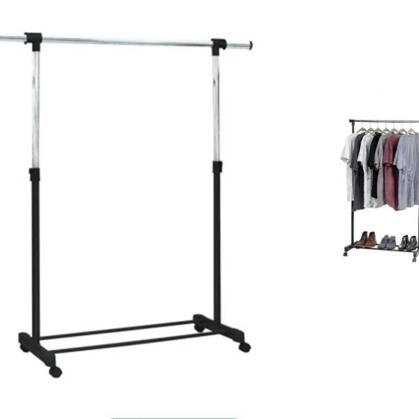 Single Pole Garment Rack with Wheels