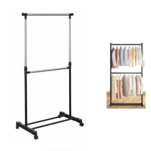 Two Tier Garment Rack with Wheels