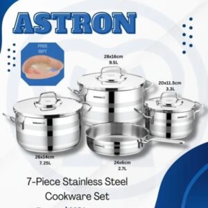 Korkmaz A2054 Astron 7 Pcs Stainless Steel Cookware Set