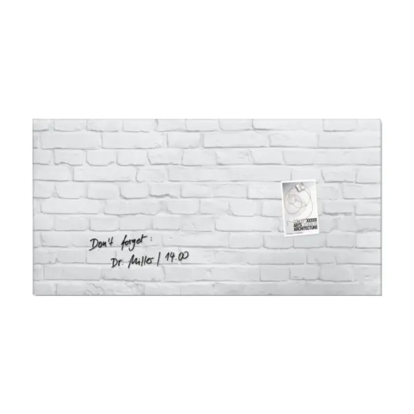 Sigel Magnetic Glass Board ARTVERUM, 91 x 46 cm, White Brick