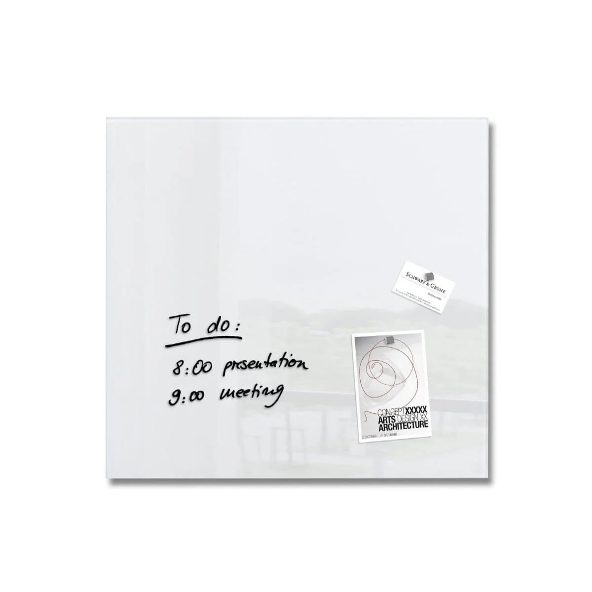 16 Sigel Magnetic Glass Board ARTVERUM, 48 x 48 cm, White - Image 1