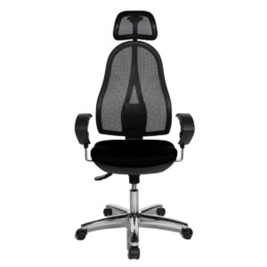 Topstar OPEN POINT SY Mesh Office Chair with Headrest, Mesh/Fabric Black