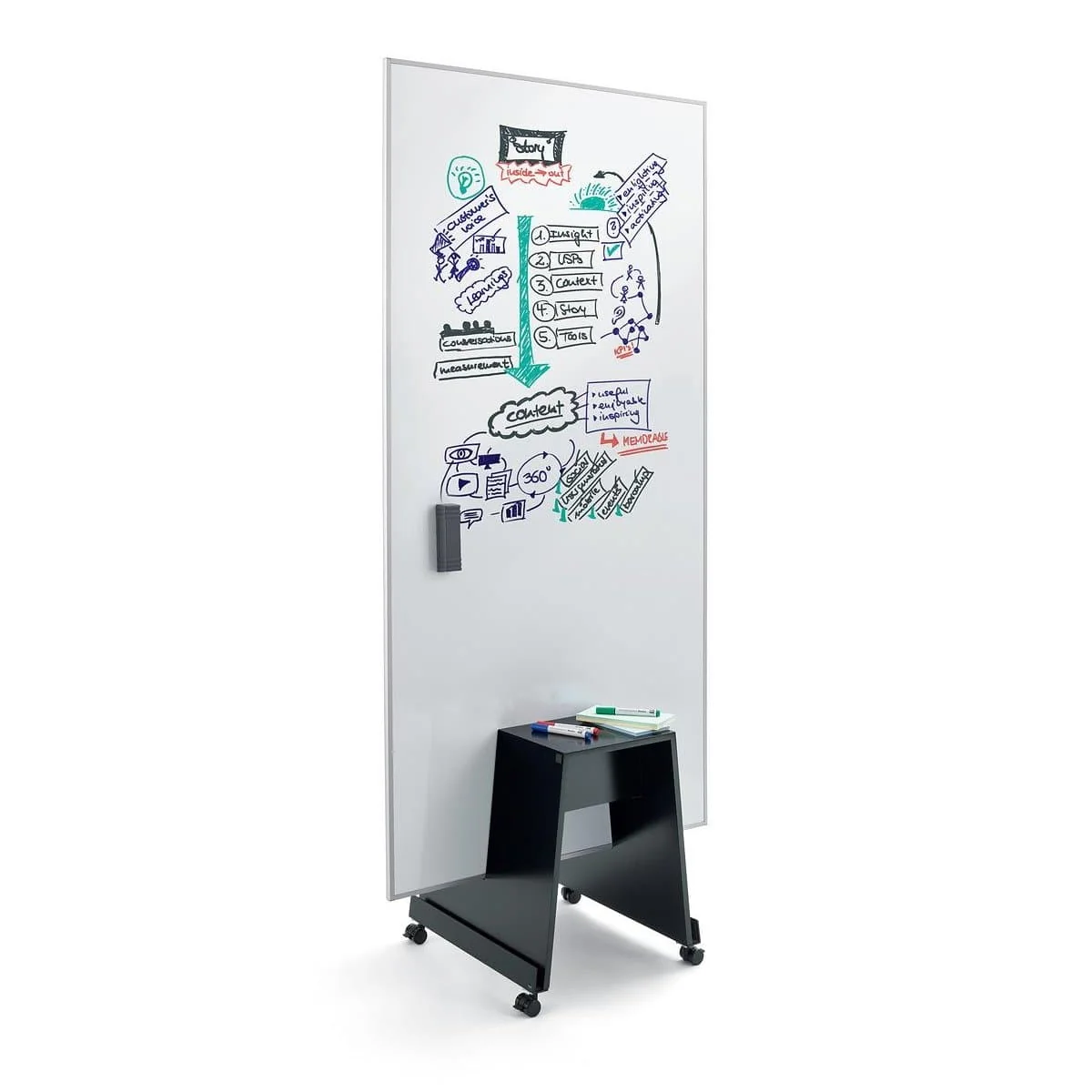 24 Sigel MEET UP Agile White Board with Agile Base, 90x180cm, White - Image 1