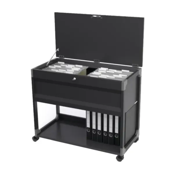 Durable Suspension File Trolley 100 Top, Black