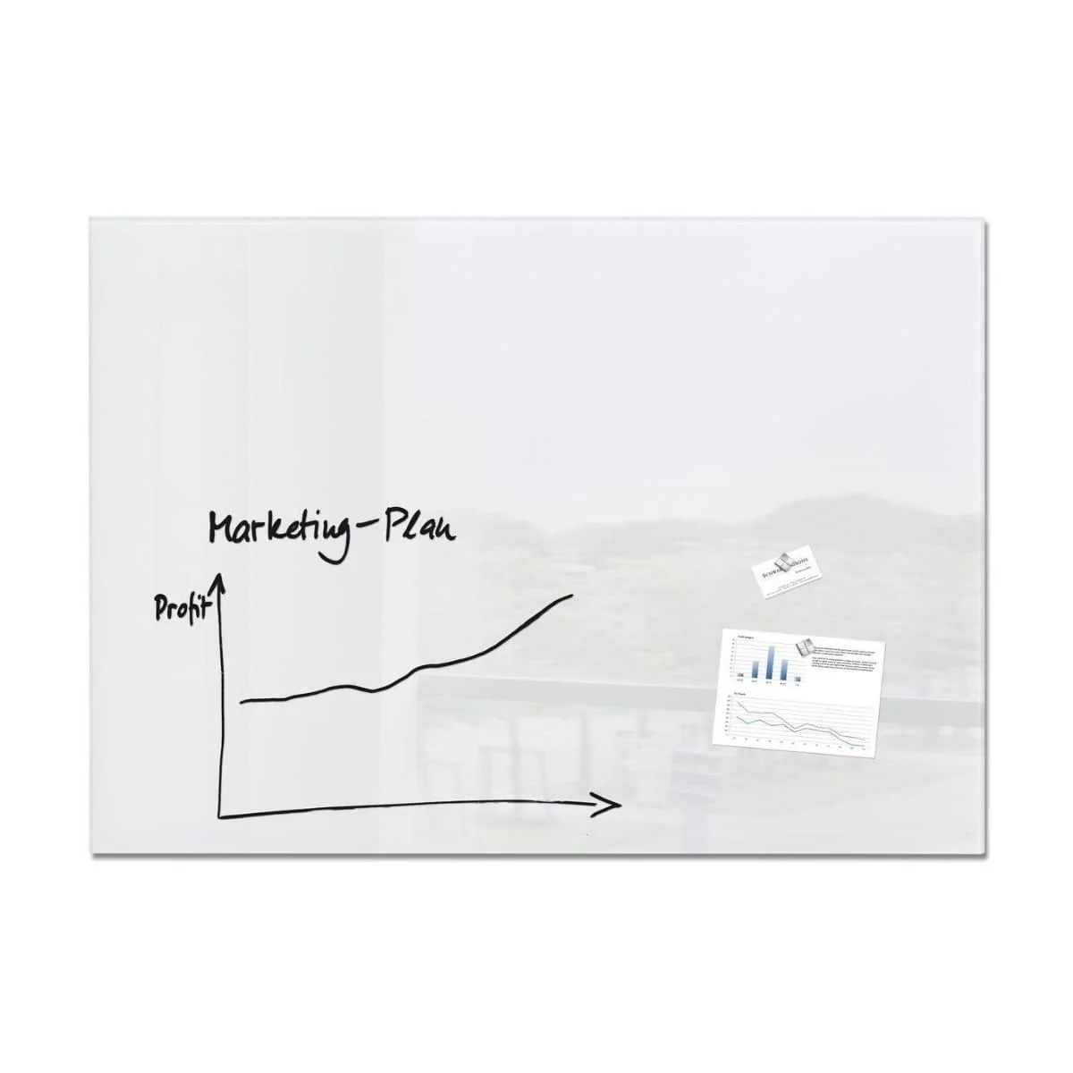 25 Sigel Magnetic Glass Board ARTVERUM, 120 x 90 cm, White - Image 1