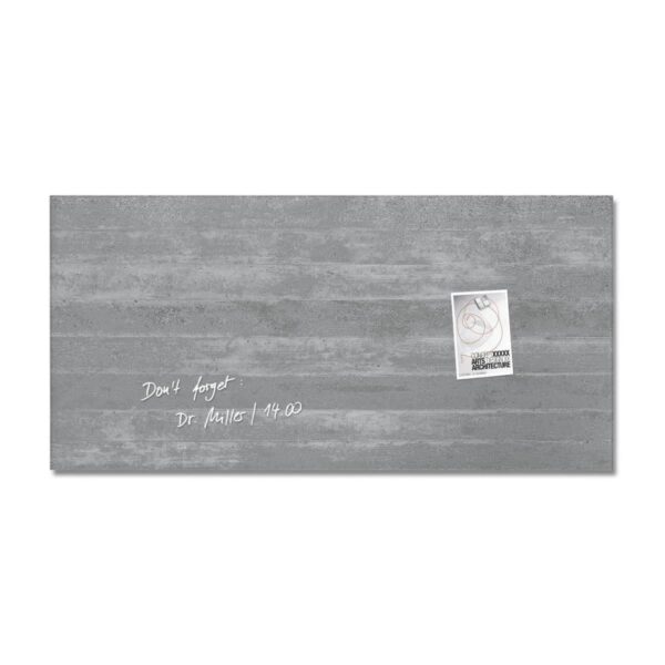 Sigel Magnetic Glass Board ARTVERUM, 91 x 46 cm, Fairfaced Concrete Design