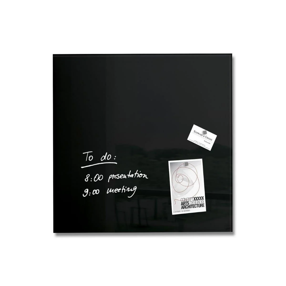 31 Sigel Magnetic Glass Board ARTVERUM, 48x48cm, Black - Image 1