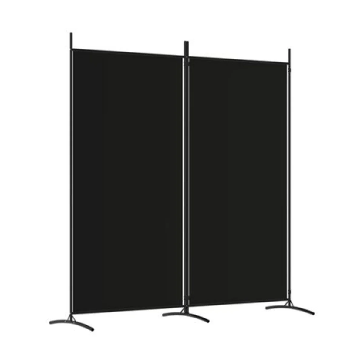 38 vidaXL 2-Panel Fabric Room Divider 175 x 180 cm, Black - Image 1