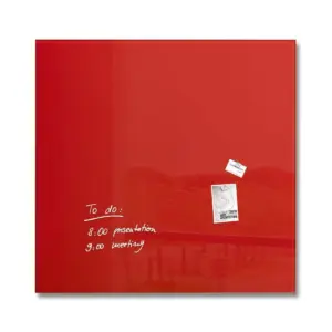 Sigel Magnetic Glass Board ARTVERUM, 100 x 100 cm, Red