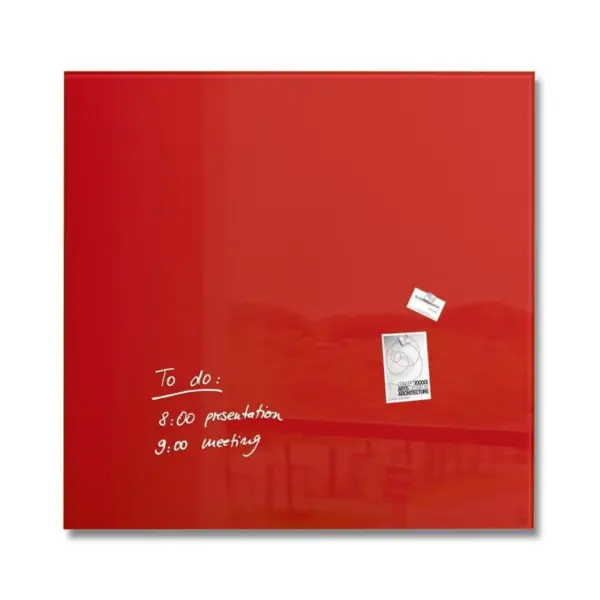 Sigel Magnetic Glass Board ARTVERUM, 100 x 100 cm, Red