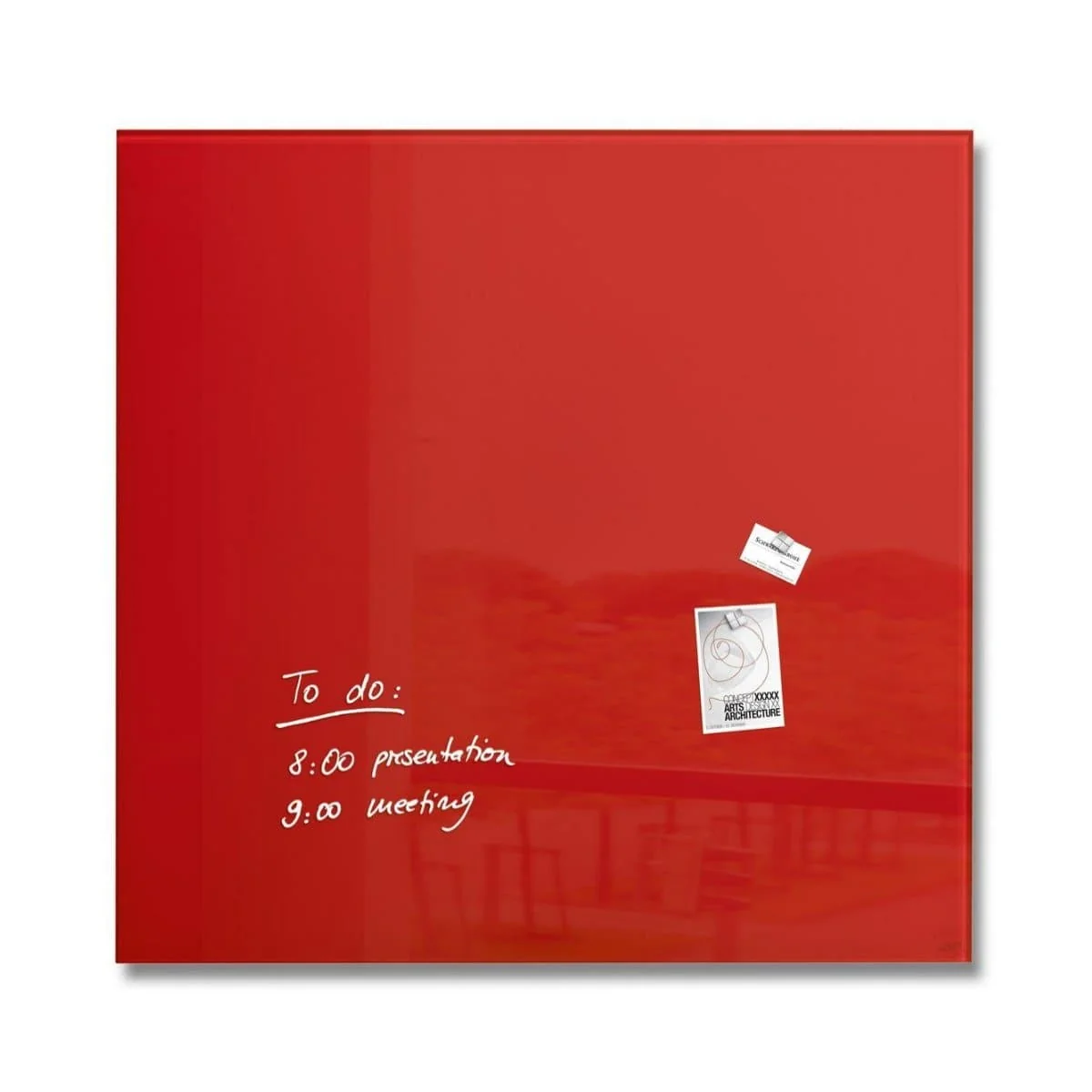 5 Sigel Magnetic Glass Board ARTVERUM, 100 x 100 cm, Red - Image 1