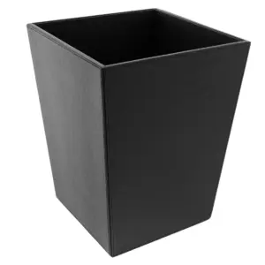 Konrad S. Waste Bin Square, 25 x 25 x H33 cm, PU Leather, Black
