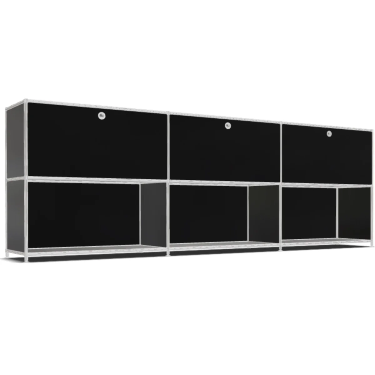 17 System4 Sideboard with Hatches, 228 x 80 x 40 cm, Black - Image 1