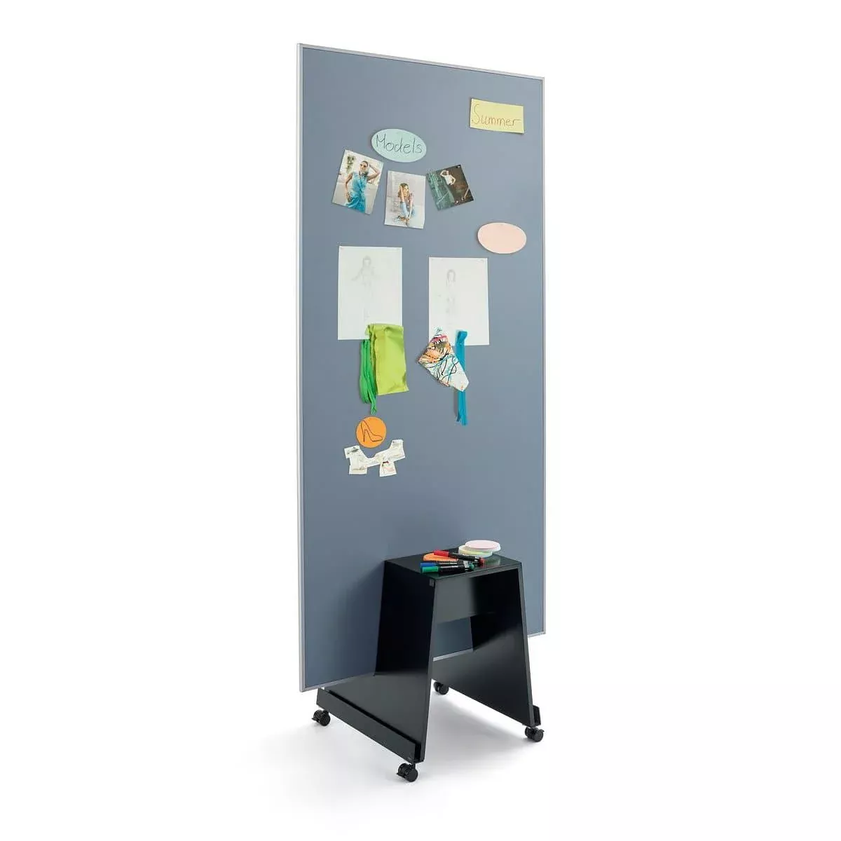 24 Sigel MEET UP Agile Fabric Room Divider & Pin Board with Agile Base, 90x180cm, Grey - Image 1