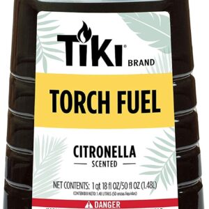 TIKI Brand Easy Pour TIKI Torch Fuel for Outdoors, Citronella Scented - 50 oz, 1216154,Black